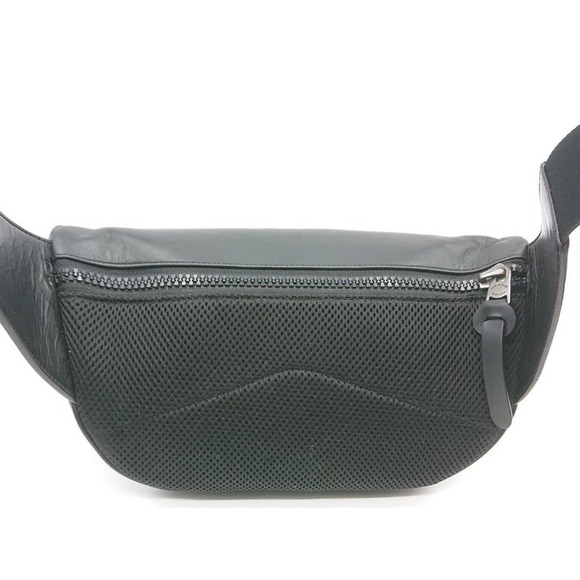 COACH Belt bag Terrain F75776 Black Leather Mesh Back Classic - Picture 2 of 10